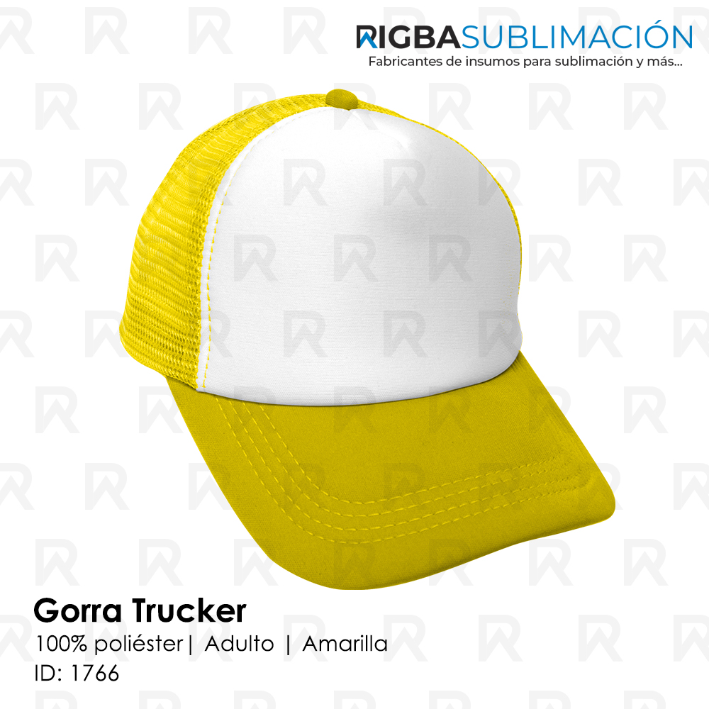 Gorra trucker para sublimación amarilla