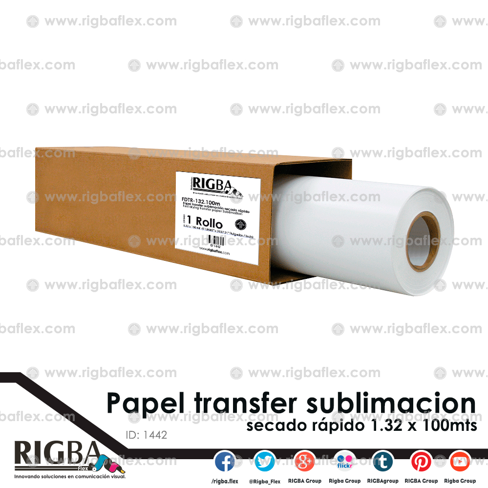 Papel para sublimacion secado rapido 1.32m x 100m