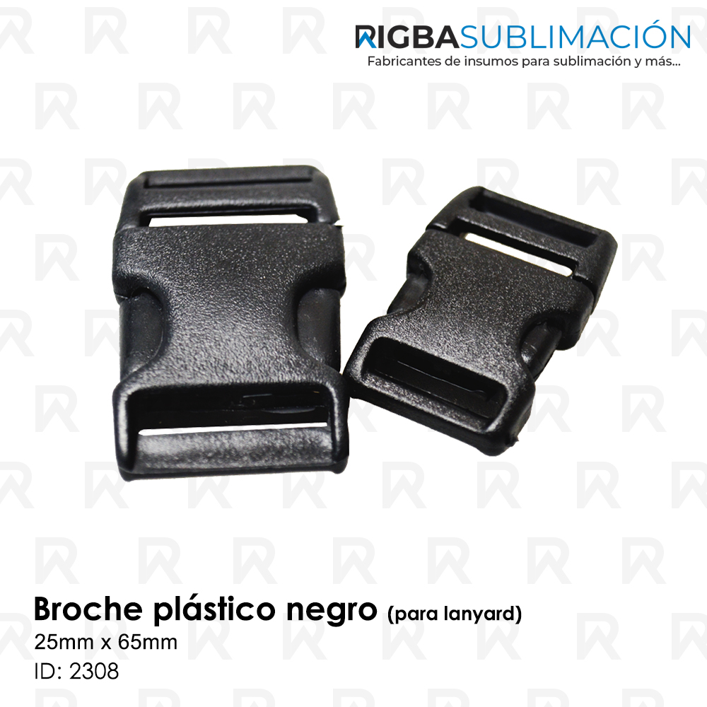 Broche Plástico Negro para Lanyards Sublimación